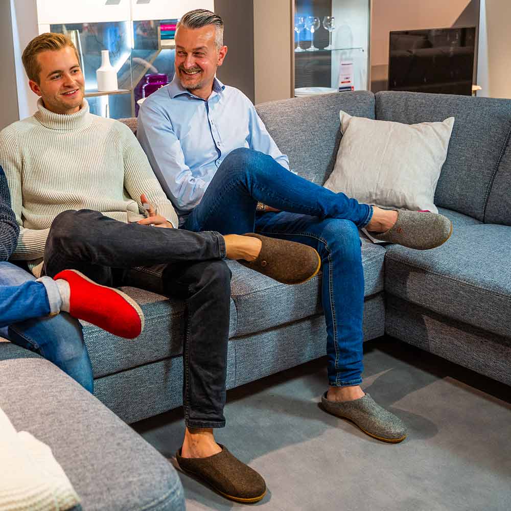 Filzpantoffeln mit Einlagen Classic, braun