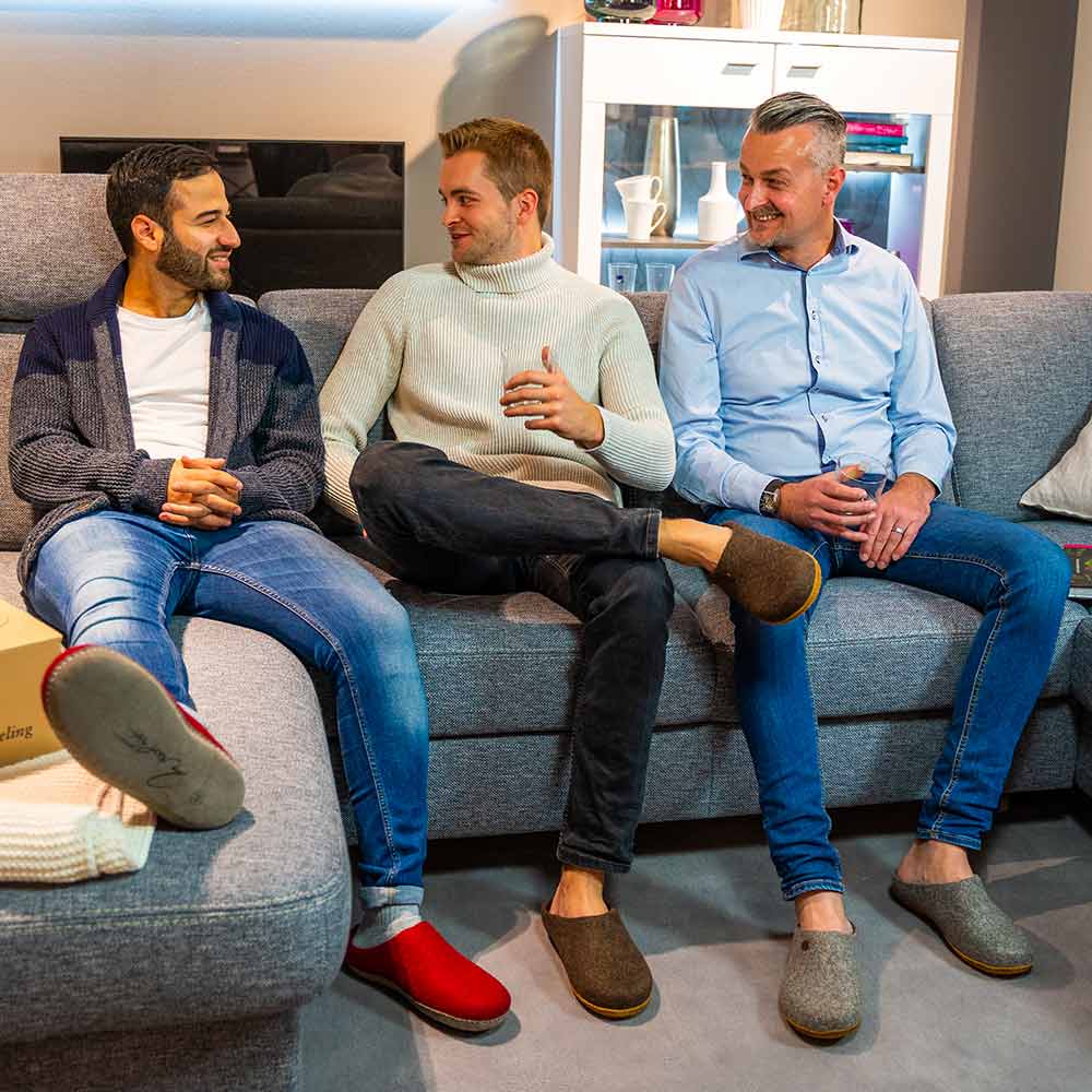 Filzpantoffeln mit Einlagen Classic, braun