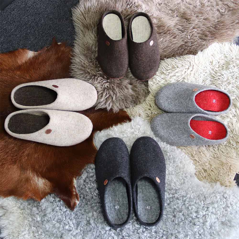 Filzpantoffeln mit Einlagen Classic, graphit