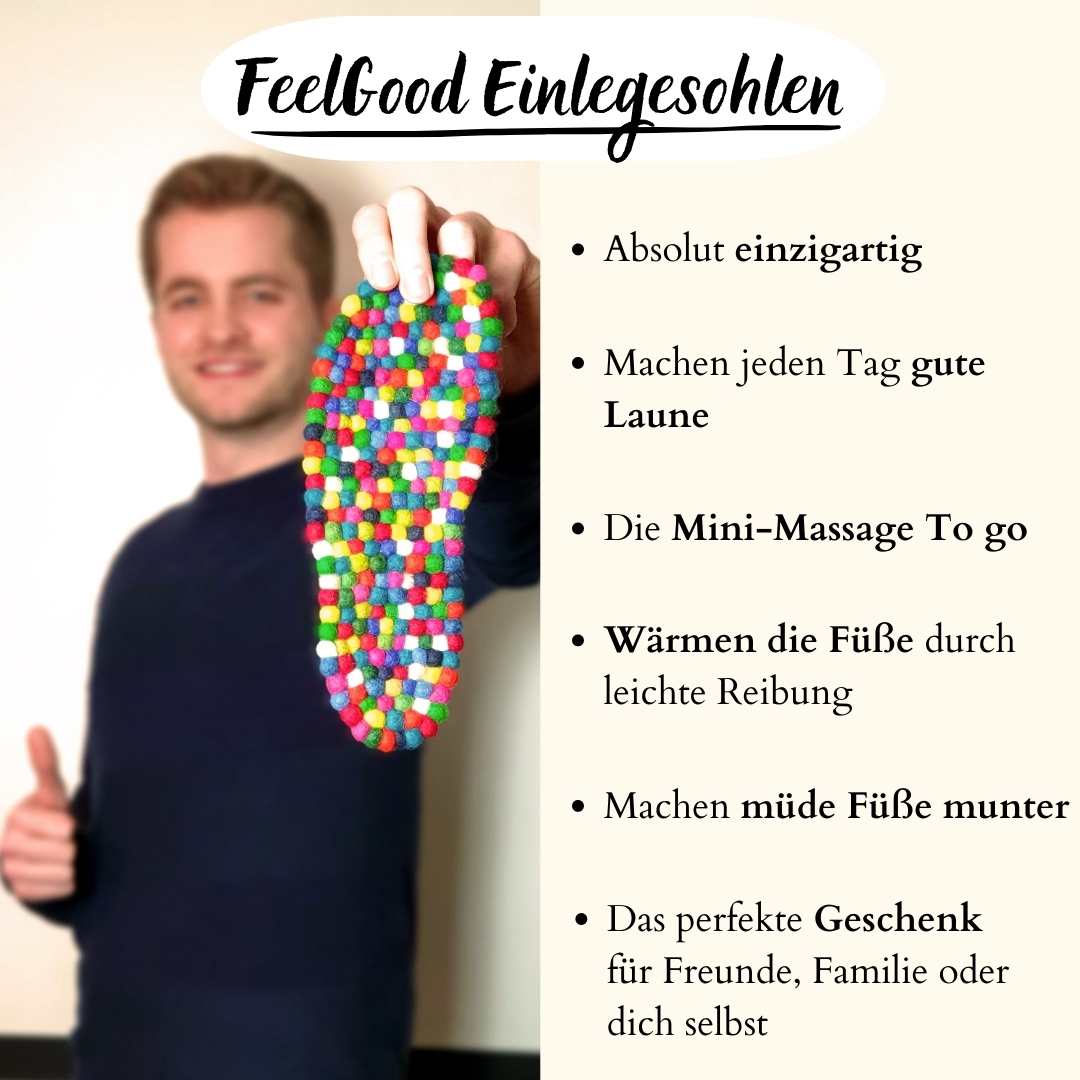 FeelGood Fußbett Massage Einlegesohlen, regenbogen