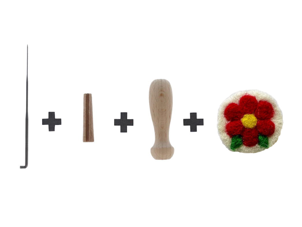 Filzsticker Gerbera, handgefilzt, weiß