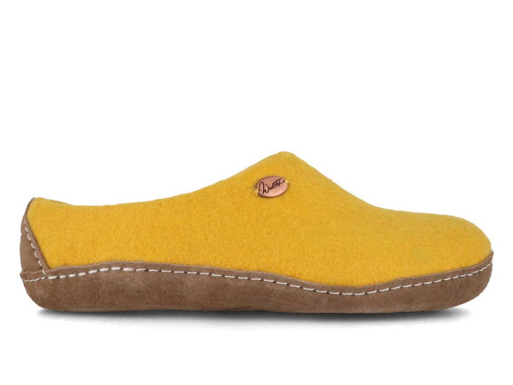 Barfuß-Hausschuh Footprint, gelb