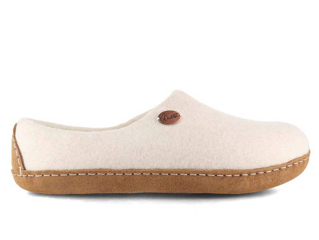 Barfuß-Hausschuh Footprint, weiss