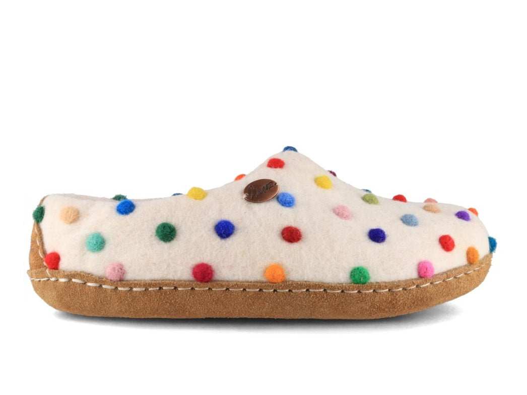 Barfuß-Hausschuh Footprint, gepunktet