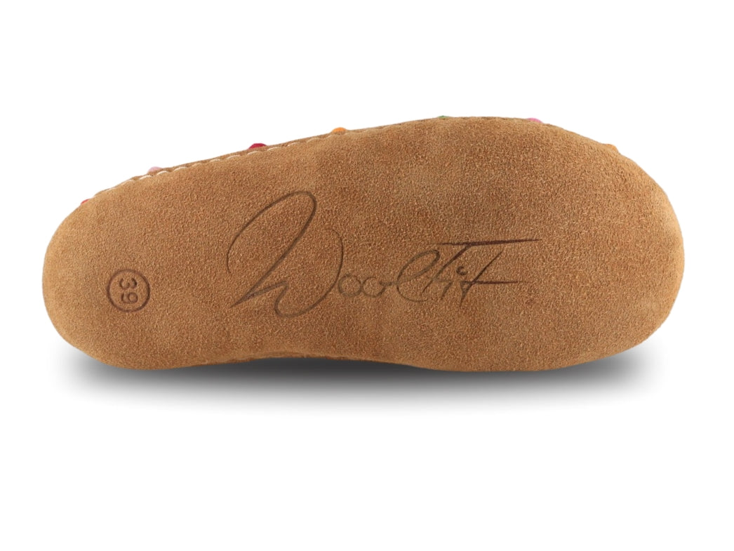 Barfuß-Hausschuh Footprint, gepunktet