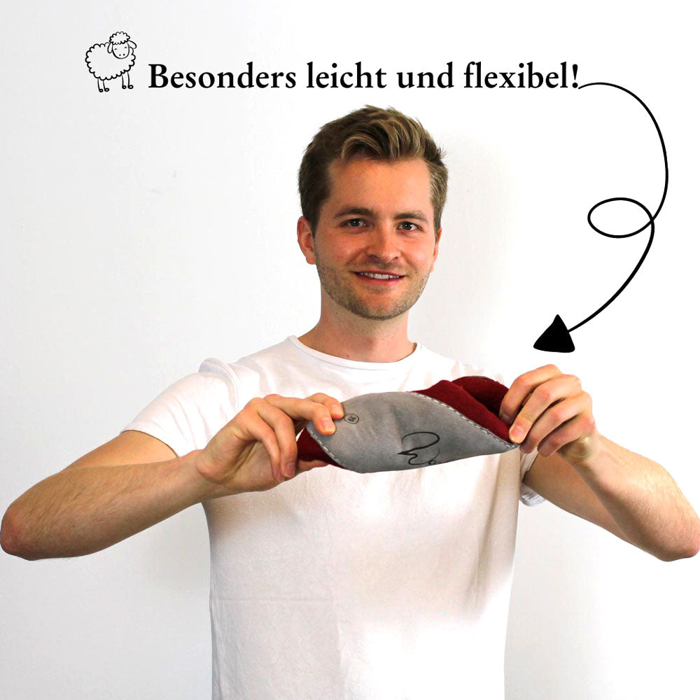 Barfuß-Hausschuh Footprint, dunkelrot