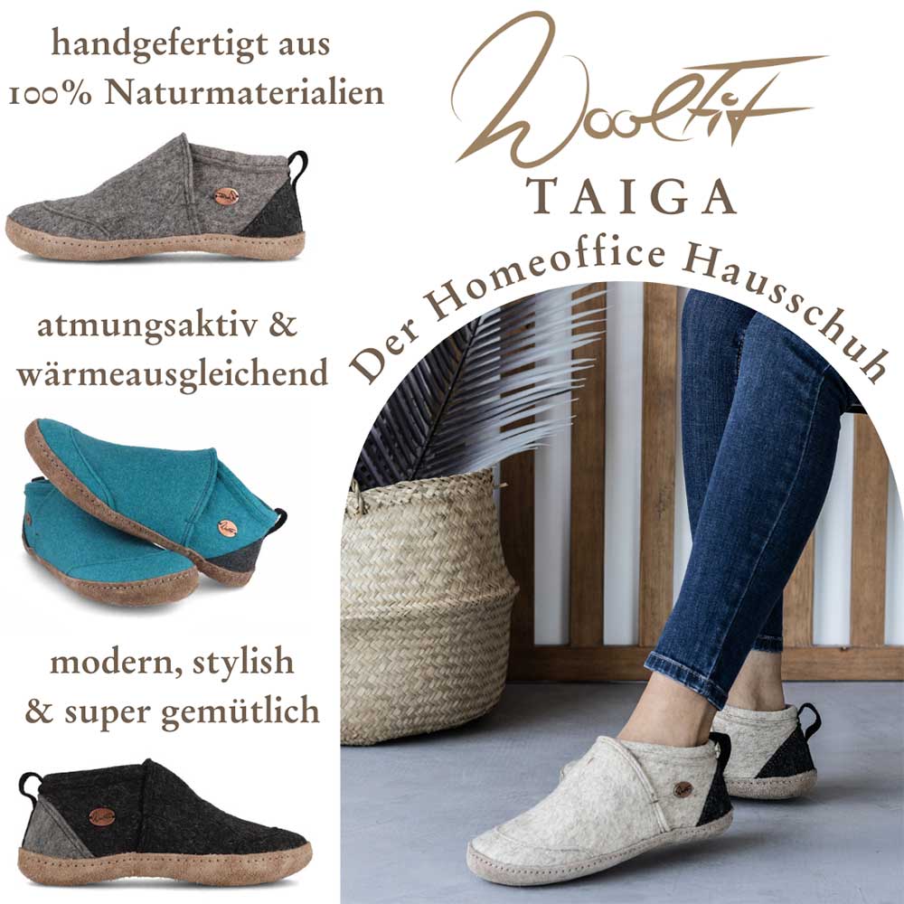 Home Office Hausschuhe Taiga, türkis