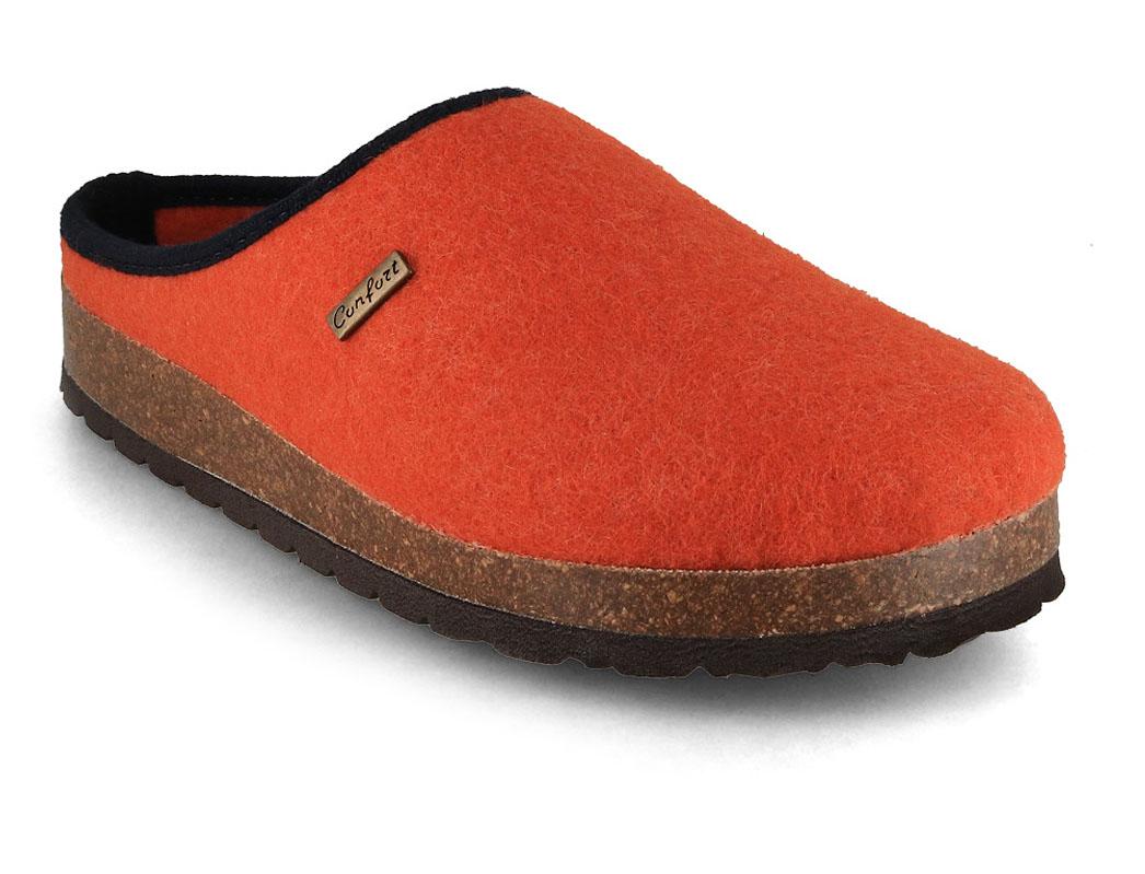 Tuffeln Komfort vegane Filzpantoffeln, orange