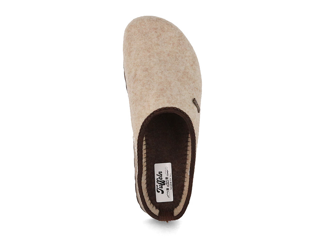 Tuffeln Komfort vegane Filzpantoffeln, beige