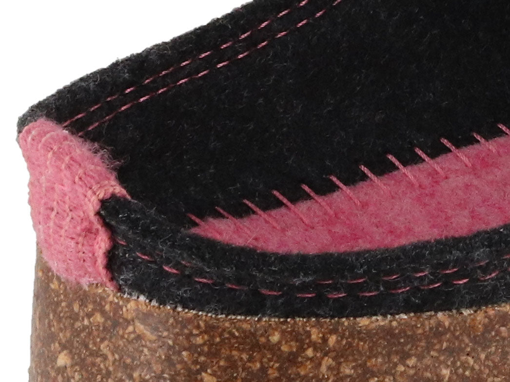 Tuffeln Herzchen vegane Filzpantoffeln, dunkelgrau