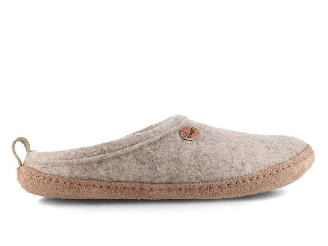 Tundra nachhaltige Filzpantoffeln, beige