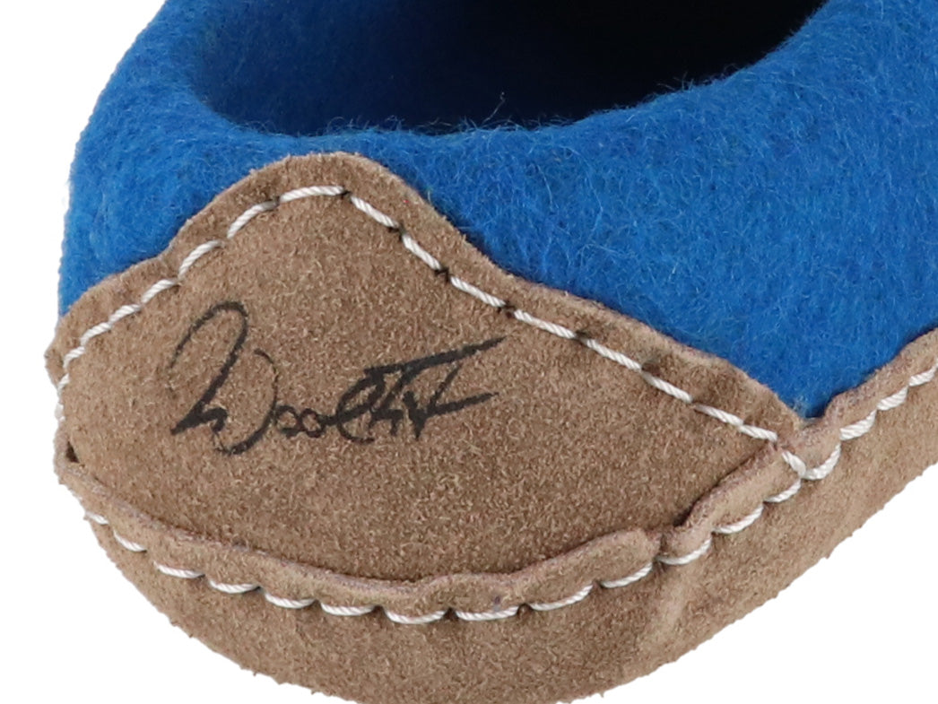 Barfuß-Hausschuh Footprint, blau