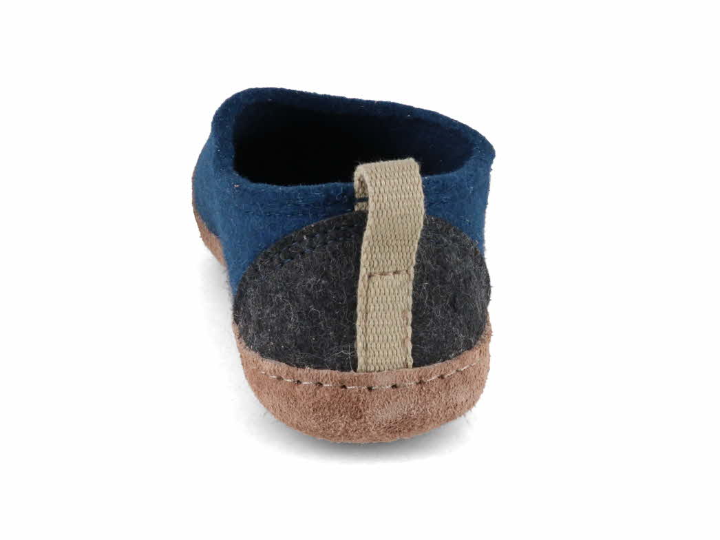 Hohe Filzhausschuhe Highland, blau