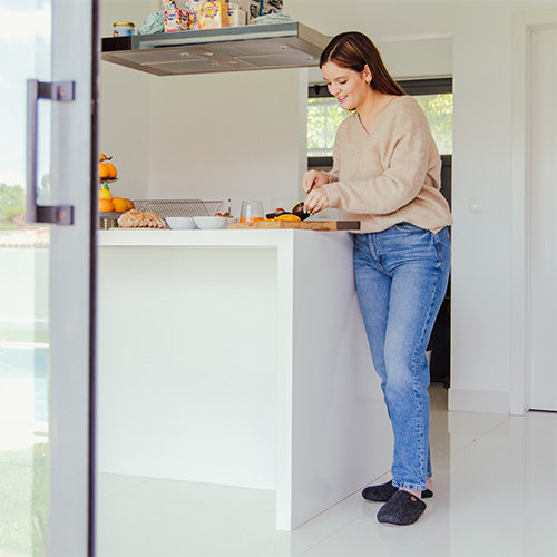 Offene Filzpantoffeln ohne Fersenrand Tibet, graphit