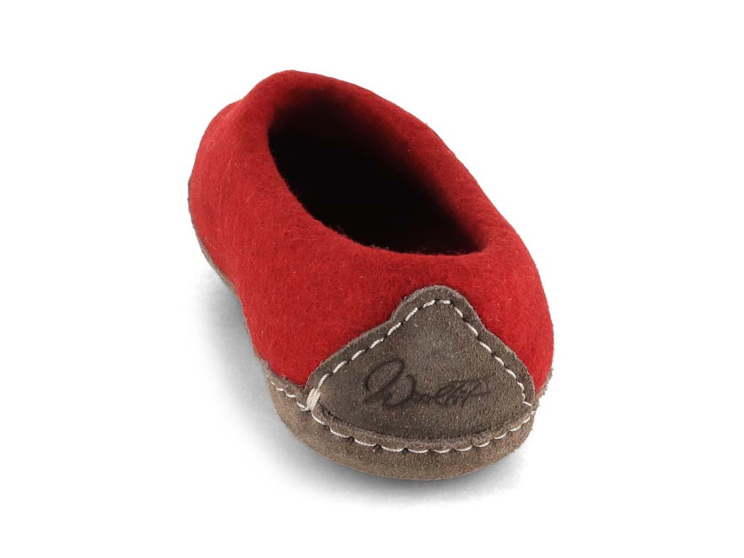 Barfuß-Hausschuh Footprint, dunkelrot