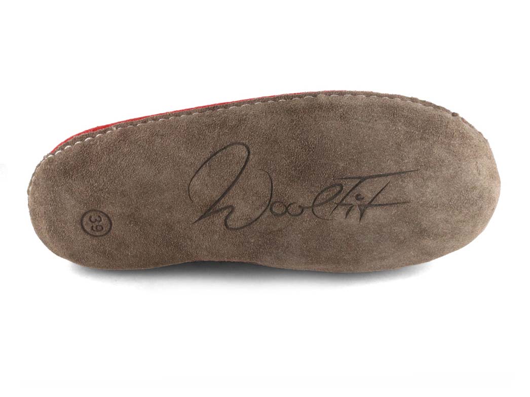 Barfuß-Hausschuh Footprint, dunkelrot