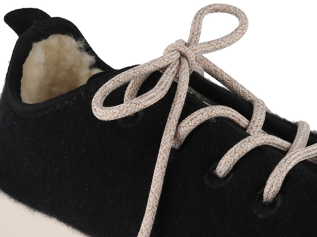 Merino Woll-Sneaker - gefüttert, schwarz