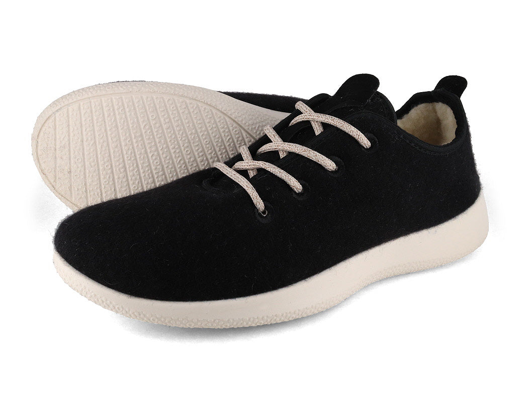 Merino Woll-Sneaker - gefüttert, schwarz