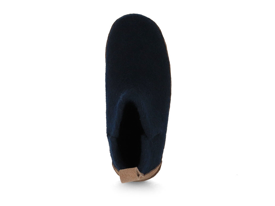 Hüttenschuhe mit Ledersohle Yeti, blau