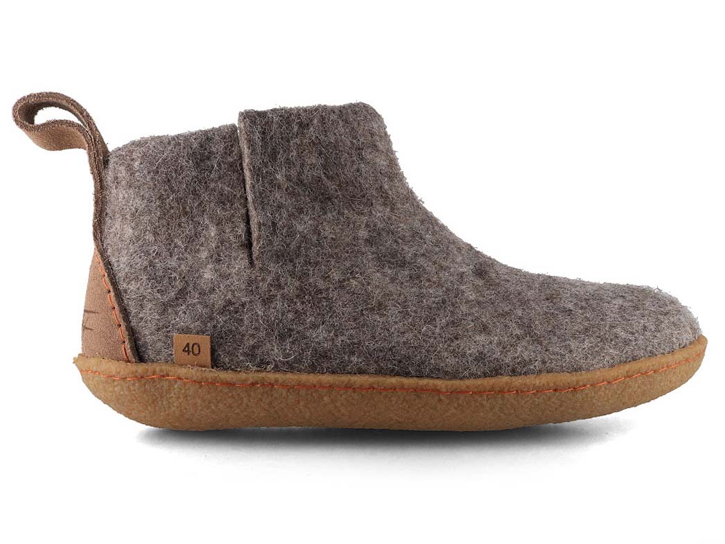 Hüttenschuhe mit Gummisohle Yeti, steingrau