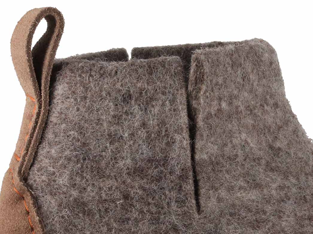 Hüttenschuhe mit Ledersohle Yeti, steingrau