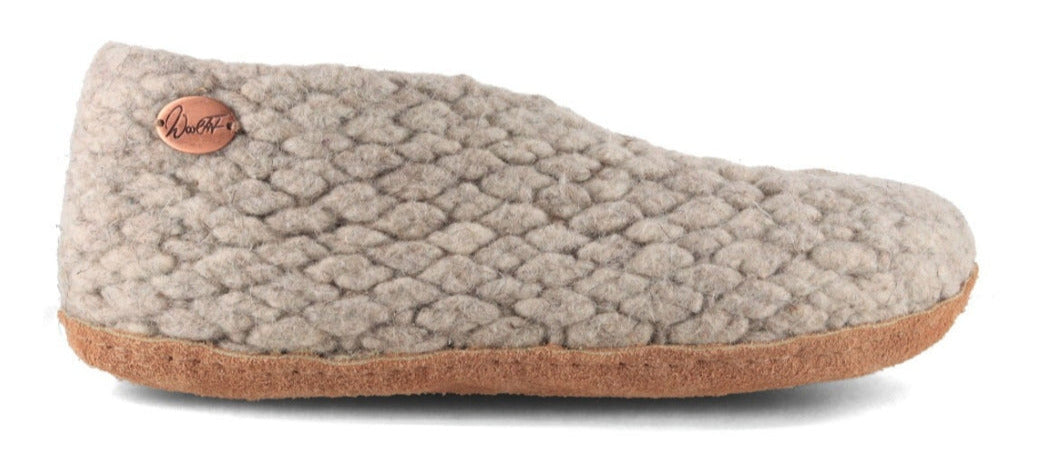 Woolies handgewebte Hausschuhe, beige