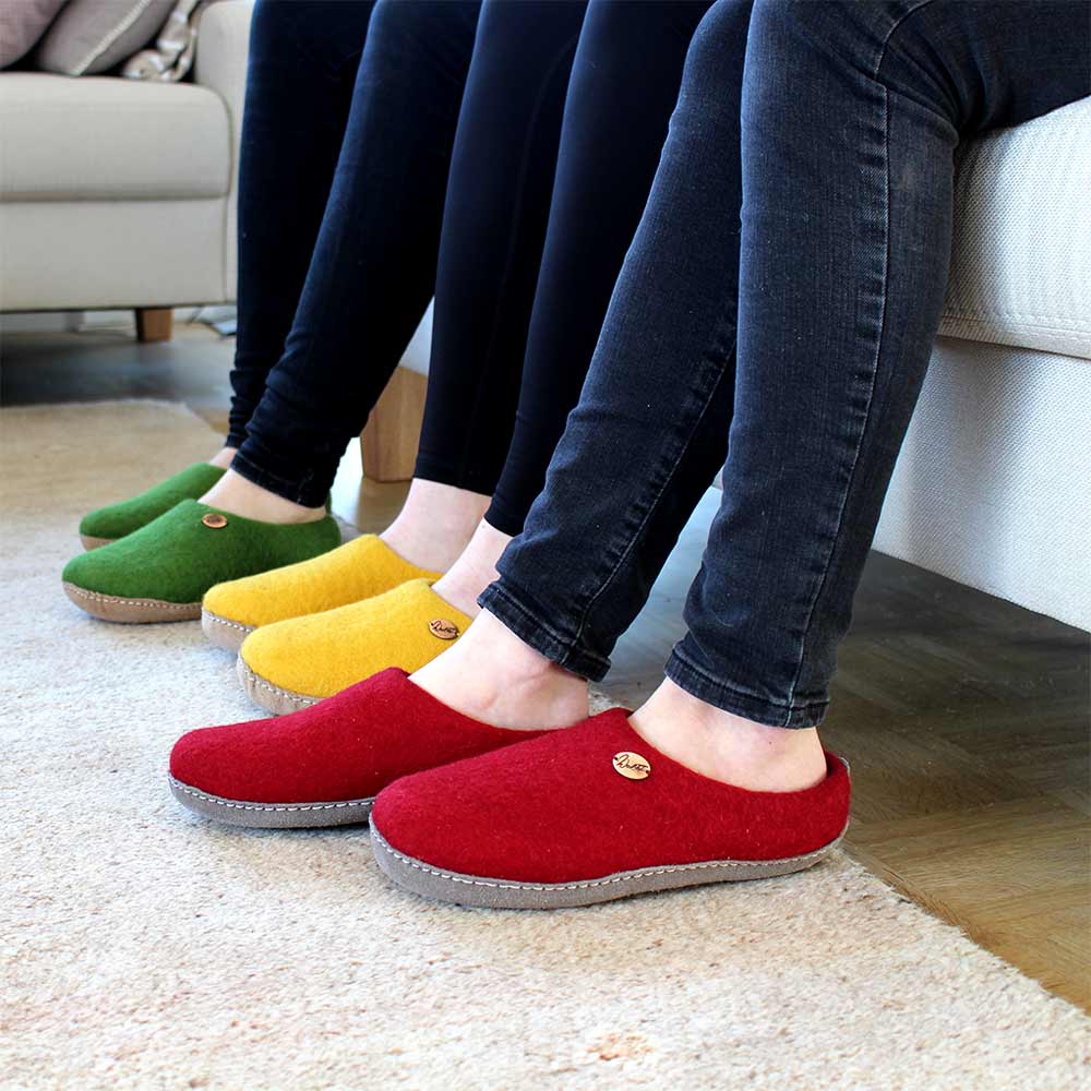 Barfuß-Hausschuh Footprint, dunkelrot