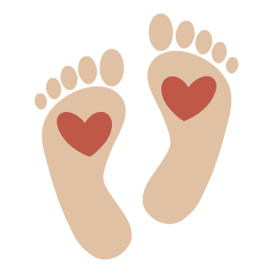 Füße mit Herzen Icon
