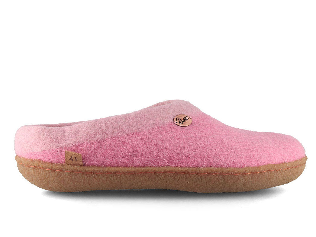 Sherpa Filzpantoffeln mit Fußbett & Naturgummisohle, rosa
