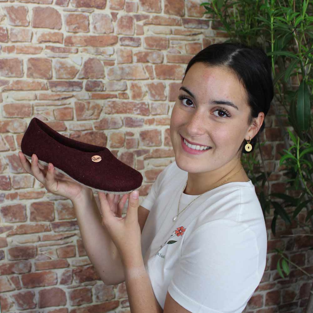 Ballerina Filzhausschuh darkcherry