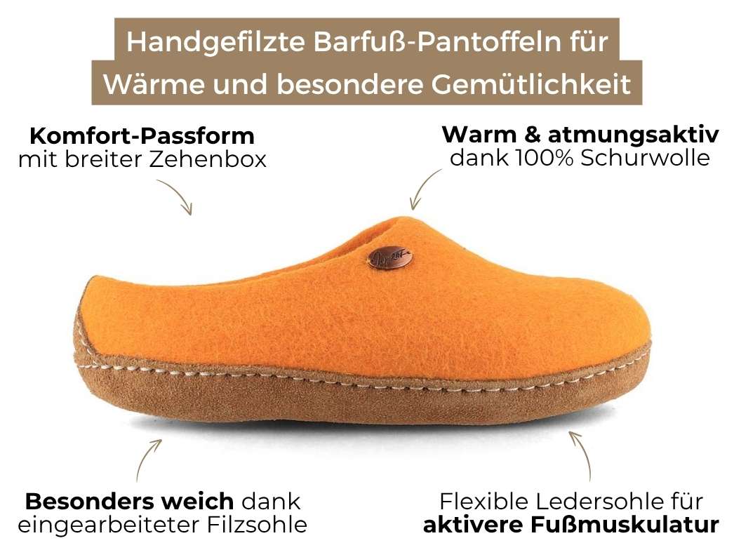 Chaussons pieds nus Footprint, orange