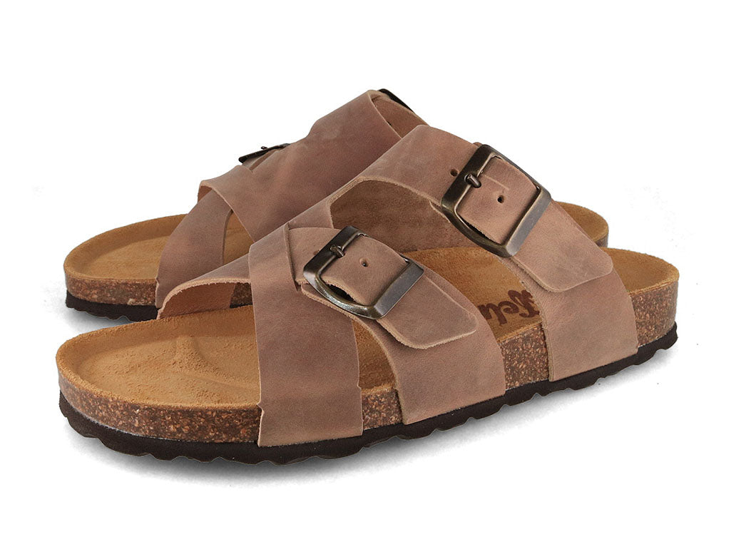 Tuffeln Borkum Ledersandale, beige