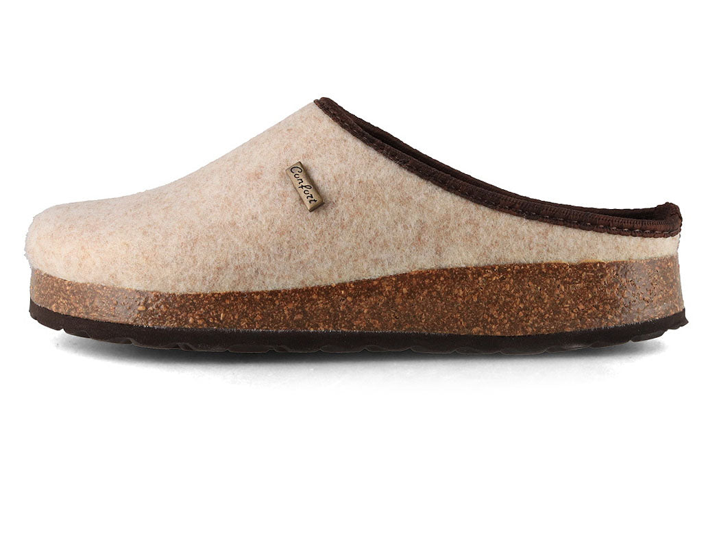 Tuffeln Komfort vegane Filzpantoffeln, beige