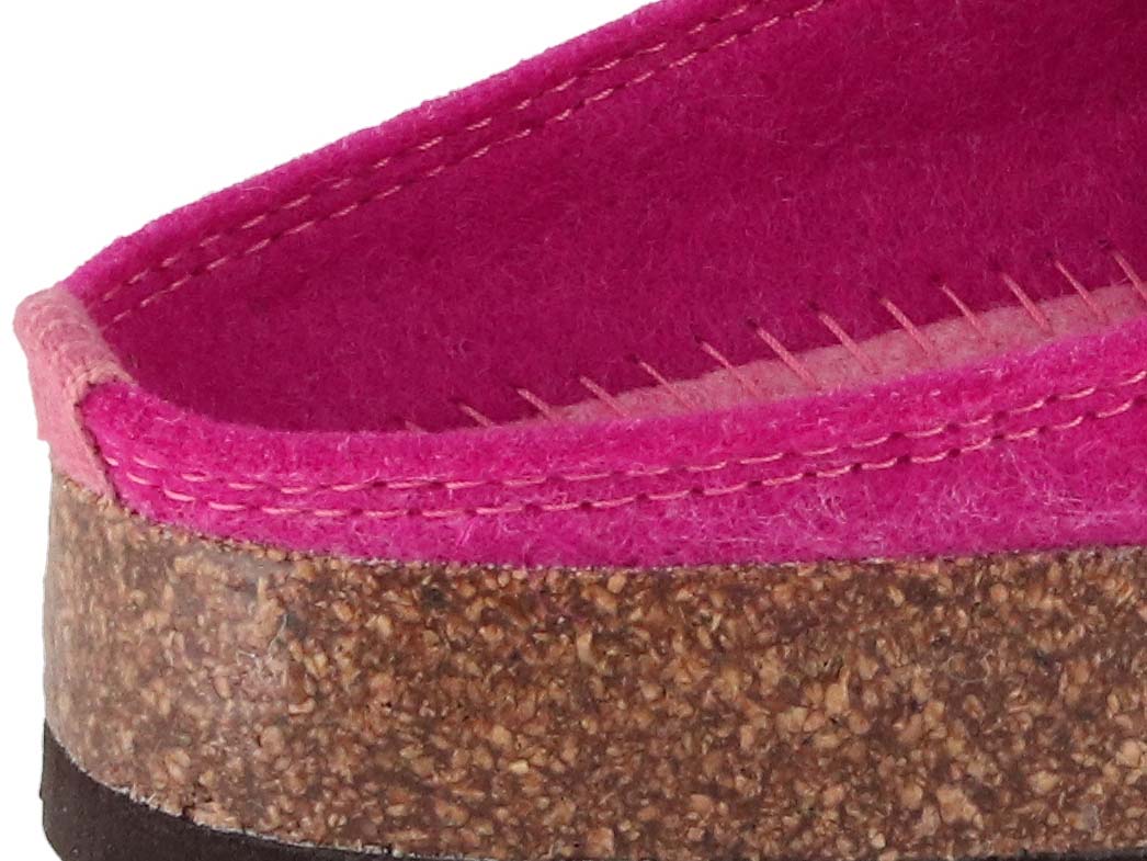 Tuffeln Herzchen vegane Filzpantoffeln, fuchsia