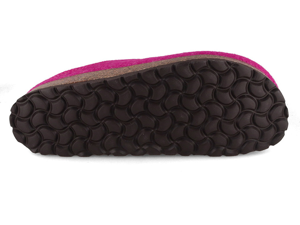 Tuffeln Herzchen vegane Filzpantoffeln, fuchsia