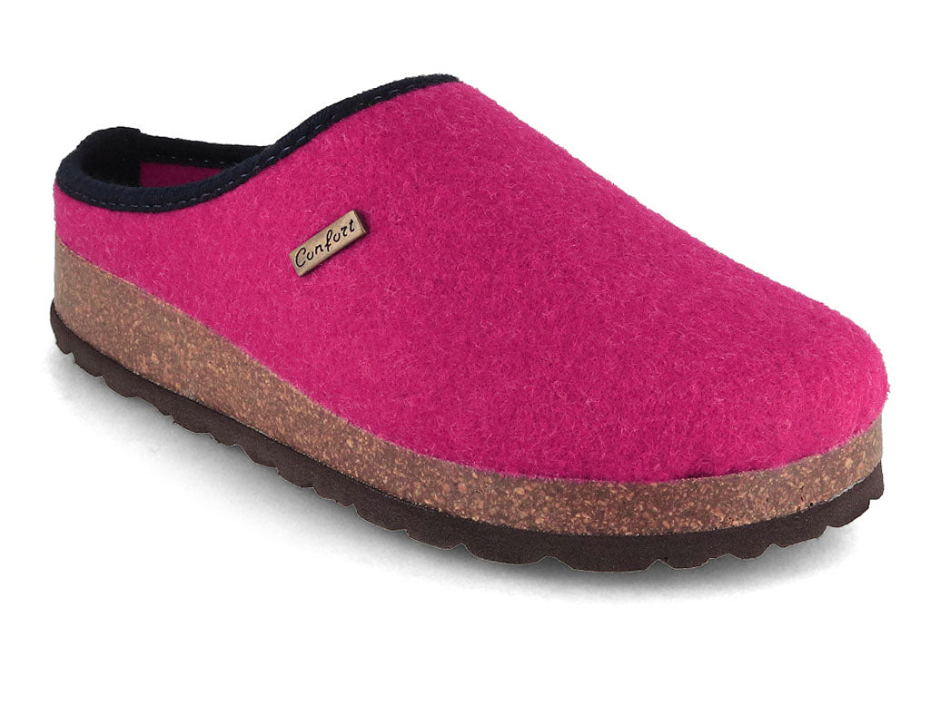 Tuffeln Komfort vegane Filzpantoffeln, fuchsia