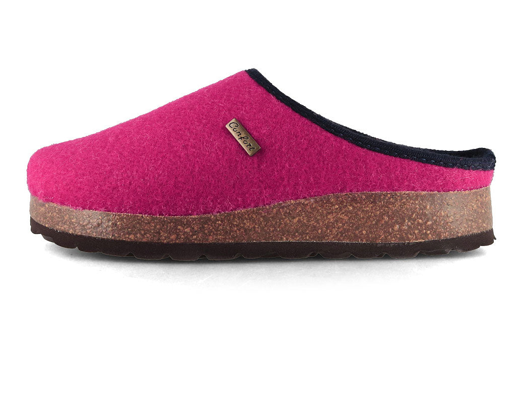 Tuffeln Komfort vegane Filzpantoffeln, fuchsia