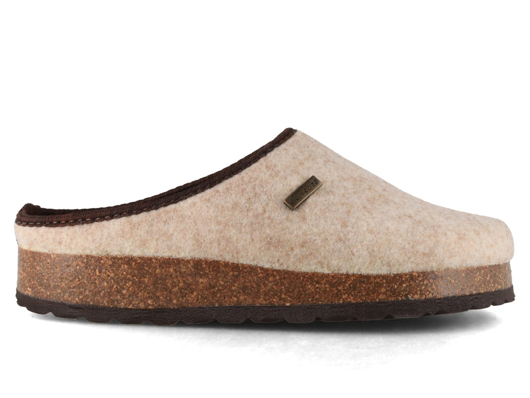 Tuffeln Komfort vegane Filzpantoffeln, beige