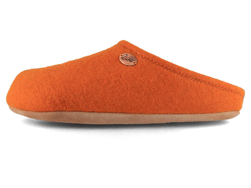 Barefoot Filzpantoffeln mit viel Zehenfreiheit, orange