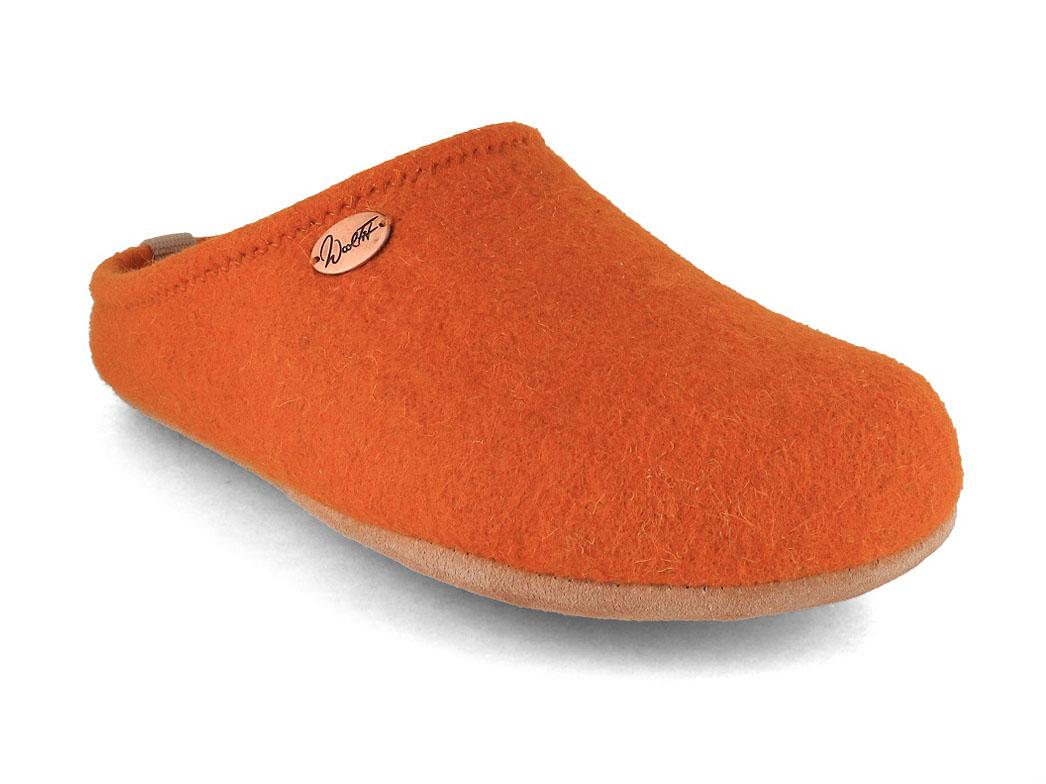 Barefoot Filzpantoffeln mit viel Zehenfreiheit, orange