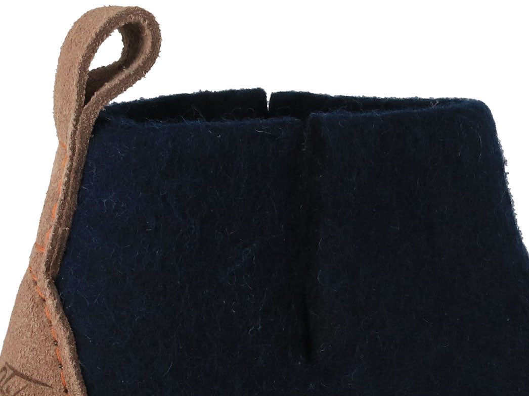 Hüttenschuhe mit Ledersohle Yeti, blau