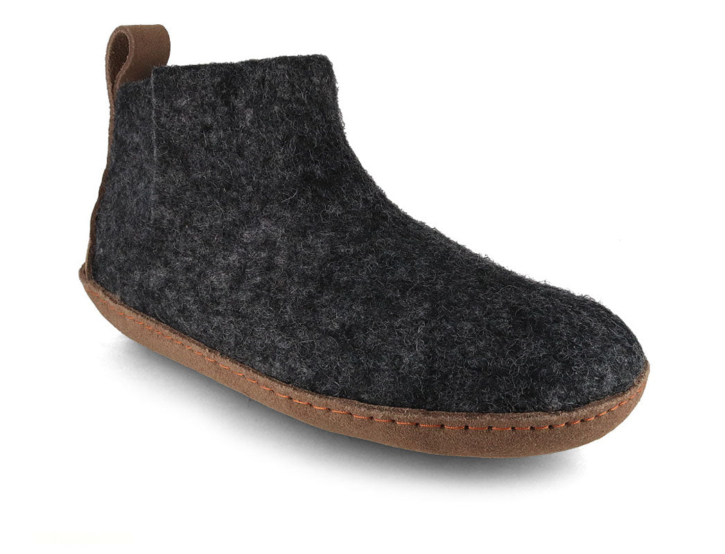 Hüttenschuhe mit Ledersohle Yeti, graphit