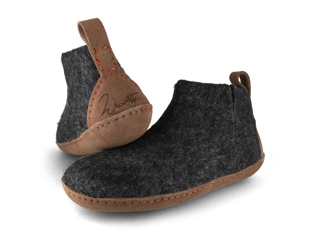 Hüttenschuhe mit Ledersohle Yeti, graphit