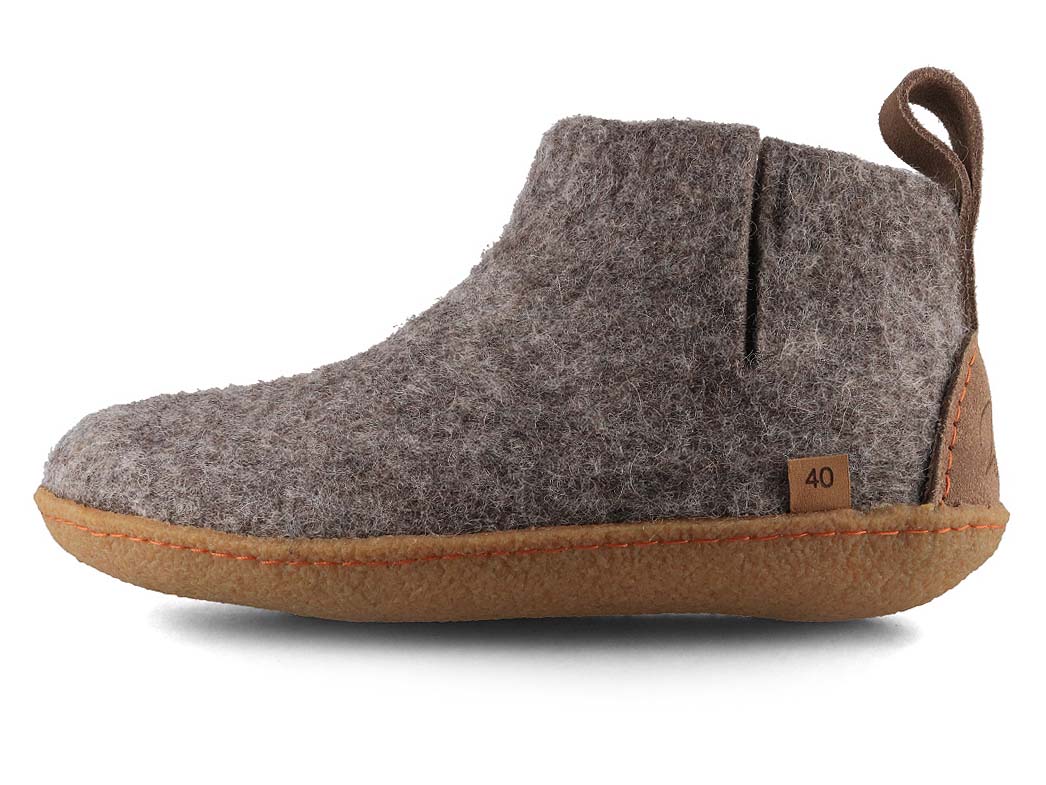 Hüttenschuhe mit Gummisohle Yeti, steingrau