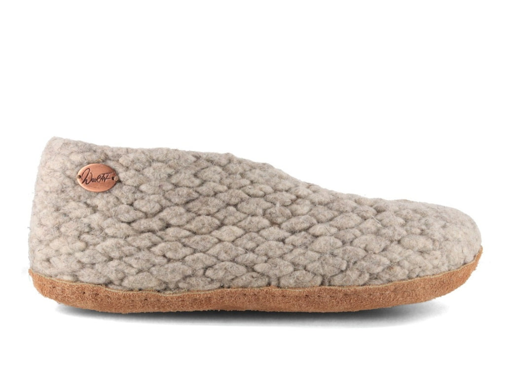 Woolies handgewebte Hausschuhe, beige