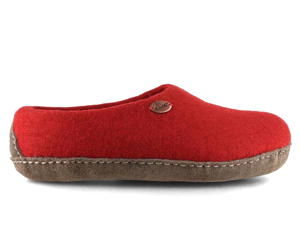 Barfuß-Hausschuh Footprint, dunkelrot